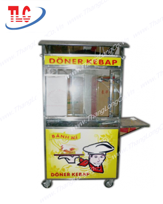 Xe đẩy bánh mỳ Doner Kebab, xe làm bánh mì kẹp thịt